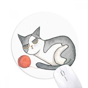Dıythinker Miaoji Boyama Suluboya Kukla Kedi Baskılı Yuvarlak Kaymaz Kauçuk Mouse Pad