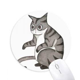 Dıythinker Miaoji Resim Ejderha-Li Suluboya Kedi Baskılı Yuvarlak Kaymaz Kauçuk Mouse Pad