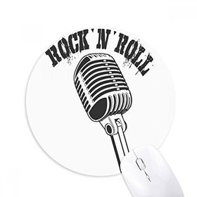 Dıythinker Mikrofon Resimli Müzik Basit Desen Baskılı Yuvarlak Kaymaz Kauçuk Mouse Pad