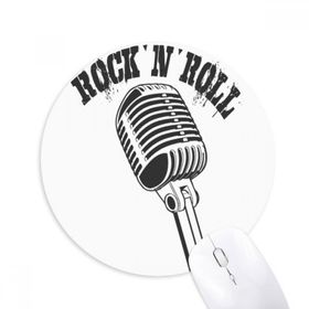 Dıythinker Mikrofon Resimli Müzik Basit Desen Baskılı Yuvarlak Kaymaz Kauçuk Mouse Pad