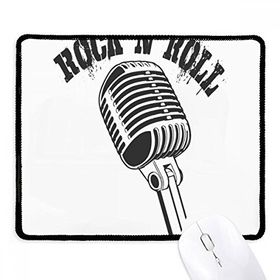 Dıythinker Mikrofon Resimli Müzik Basit Desen Kaymaz Siyah Başlıklı Kenarlar Mouse Pad