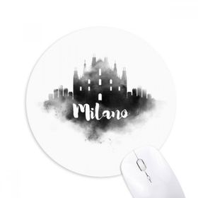 Dıythinker Milano İtalya Simgesi Mürekkep Şehir Boyama Baskılı Yuvarlak Kaymaz Kauçuk Mouse Pad