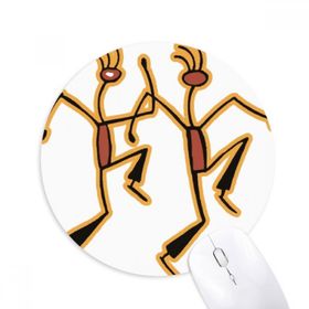 Dıythinker Mısır Figürü Dans Eden Eğlenceli Desen Baskılı Yuvarlak Kaymaz Kauçuk Mouse Pad