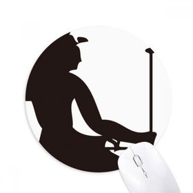 Dıythinker Mısır Firavun Asası Fresko Silüeti Baskılı Yuvarlak Kaymaz Kauçuk Mouse Pad