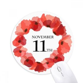 Dıythinker Mısır Gelincik Çelenk Anma Günü BK Baskılı Yuvarlak Kaymaz Kauçuk Mouse Pad