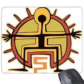 Dıythinker Mısır Kültürü Kırmızı Sarı Figür Güneş Totem Soyut Komik İllüstrasyon Desen Baskılı Dikdörtgen Kaymaz Kauçuk Mouse Pad
