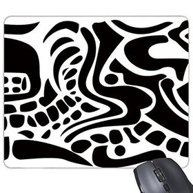 Dıythinker Mısır Kültürü Siyah Beyaz Soyut Totem Fresko İllüstrasyon Desen Baskılı Dikdörtgen Kaymaz Kauçuk Mouse Pad