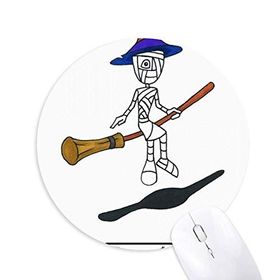 Dıythinker Mısır Mumya Cadılar Bayramı Büyücüsü Horus Baskılı Yuvarlak Kaymaz Kauçuk Mouse Pad