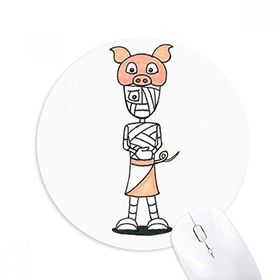 Dıythinker Mısır Mumya Horus Domuz Şapkası Baskılı Yuvarlak Kaymaz Kauçuk Mouse Pad