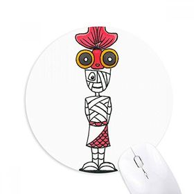 Dıythinker Mısır Mumya Horus Japon Balığı Şapkası Baskılı Yuvarlak Kaymaz Kauçuk Mouse Pad