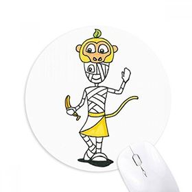 Dıythinker Mısır Mumya Horus Maymun Şapkası Baskılı Yuvarlak Kaymaz Kauçuk Mouse Pad