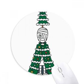 Dıythinker Mısır Mumya Horus Noel Ağacı Pelerin Baskılı Yuvarlak Kaymaz Kauçuk Mouse Pad