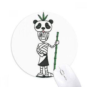 Dıythinker Mısır Mumya Horus Panda Şapka Baskılı Yuvarlak Kaymaz Kauçuk Mouse Pad