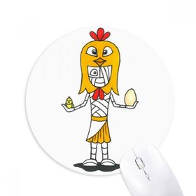 Dıythinker Mısır Mumya Horus Tavuk Şapkası Baskılı Yuvarlak Kaymaz Kauçuk Mouse Pad