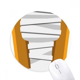 Dıythinker Mısır Mumya Tabut İllüstrasyon Desen Baskılı Yuvarlak Kaymaz Kauçuk Mouse Pad