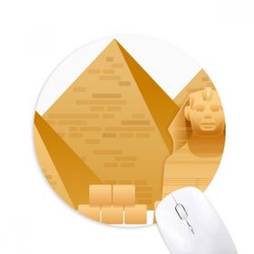 Dıythinker Mısır Piramit Sfenks Sanat Deseni Baskılı Yuvarlak Kaymaz Kauçuk Mouse Pad