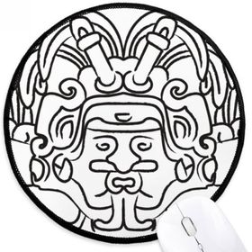 Dıythinker Mısır Şekil Kanatları Fresk Asimetrik Yuvarlak Kaymaz Mouse Pad