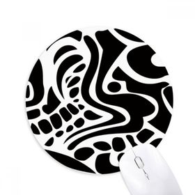 Dıythinker Mısır Siyah Beyaz Soyut Totem Fresko Baskılı Yuvarlak Kaymaz Kauçuk Mouse Pad