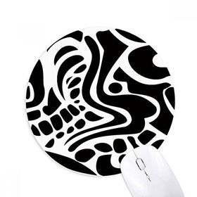 Dıythinker Mısır Siyah Beyaz Soyut Totem Fresko Baskılı Yuvarlak Kaymaz Kauçuk Mouse Pad