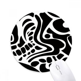 Dıythinker Mısır Siyah Beyaz Soyut Totem Fresko Baskılı Yuvarlak Kaymaz Kauçuk Mouse Pad