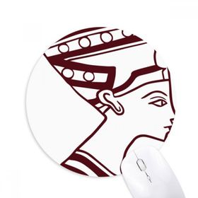 Dıythinker Mısır Soyut Totem Yan Portre Fresko Baskılı Yuvarlak Kaymaz Kauçuk Mouse Pad