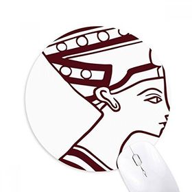 Dıythinker Mısır Soyut Totem Yan Portre Fresko Baskılı Yuvarlak Kaymaz Kauçuk Mouse Pad