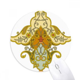 Dıythinker Modern Çiçek Paralel Barok Desenli Baskılı Yuvarlak Kaymaz Kauçuk Mouse Pad