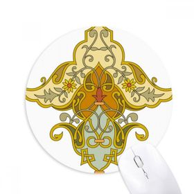 Dıythinker Modern Çiçek Paralel Barok Desenli Baskılı Yuvarlak Kaymaz Kauçuk Mouse Pad
