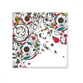 Dıythinker Modern Sanat İllüstrasyon Çiçekler Bitkiler Çizim Seramik Dekorasyon 10x10 cm Seramik Karo