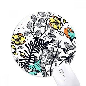Dıythinker Modern Sanat Kamelya Çiçekleri Bitkiler Çizim Baskılı Yuvarlak Kaymaz Kauçuk Mouse Pad
