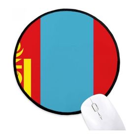 Dıythinker Moğolistan Ulusal Bayrağı Asya Ülke Yuvarlak Kaymaz Mousepads Siyah Titched Kenarları Oyun Ofis Hediye