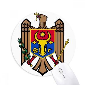 Dıythinker Moldova Avrupa Ulusal Amblem Baskılı Yuvarlak Kaymaz Kauçuk Mouse Pad