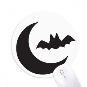 Dıythinker Moon Bat Happy Fear Cadılar Bayramı Baskılı Yuvarlak Kaymaz Kauçuk Mouse Pad