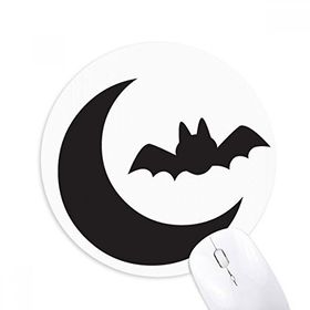 Dıythinker Moon Bat Happy Fear Cadılar Bayramı Baskılı Yuvarlak Kaymaz Kauçuk Mouse Pad