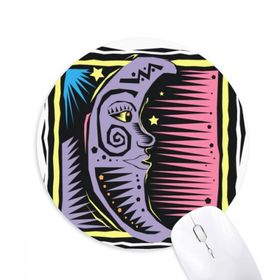 Dıythinker Mor Ay Yıldızları Meksika Elemanı Oyma Baskılı Yuvarlak Kaymaz Kauçuk Mouse Pad