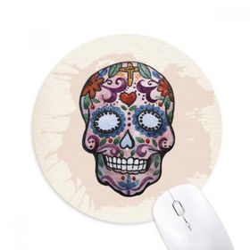 Dıythinker Mor Kafatası Meksika Ulusal Kültür İllüstrasyonu Baskılı Yuvarlak Kaymaz Kauçuk Mouse Pad