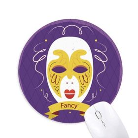 Dıythinker Mor Maske Happy Carnival Of Venice Baskılı Yuvarlak Kaymaz Kauçuk Mouse Pad