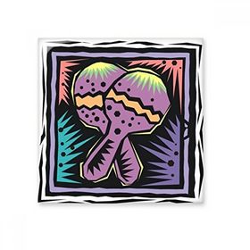 Dıythinker Mor Raket Meksika Kültürü Elemanı Oyma 10x10 cm Seramik Karo