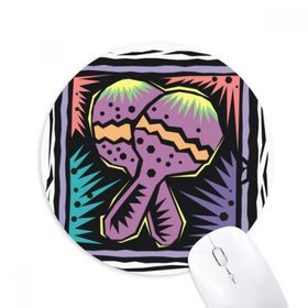 Dıythinker Mor Raket Meksika Kültürü Elemanı Oyma Baskılı Yuvarlak Kaymaz Kauçuk Mouse Pad