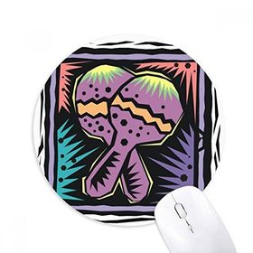 Dıythinker Mor Raket Meksika Kültürü Elemanı Oyma Baskılı Yuvarlak Kaymaz Kauçuk Mouse Pad