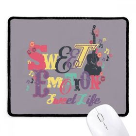 Dıythinker Mor Ter Müzik Deseni Resimli Kaymaz Siyah Başlıklı Kenarlar Mouse Pad