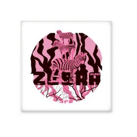 Dıythinker Mor Zebra Dalları Yuvarlak Hayvan 15x15 cm Seramik Karo
