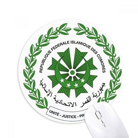 Dıythinker Moroni Komorlar Ulusal Amblem Baskılı Yuvarlak Kaymaz Kauçuk Mouse Pad