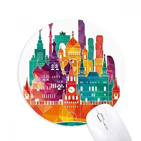 Dıythinker Moskova Katedral Boyama Desen Baskılı Yuvarlak Kaymaz Kauçuk Mouse Pad