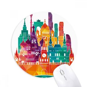 Dıythinker Moskova Katedral Boyama Desen Baskılı Yuvarlak Kaymaz Kauçuk Mouse Pad