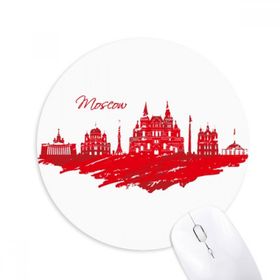 Dıythinker Moskova Kırmızı Katedral El Boyama Baskılı Yuvarlak Kaymaz Kauçuk Mouse Pad
