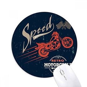 Dıythinker Motosiklet Mekanik Siluet Desenli Baskılı Yuvarlak Kaymaz Kauçuk Mouse Pad