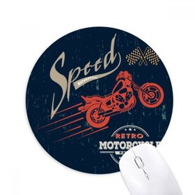 Dıythinker Motosiklet Mekanik Siluet Desenli Baskılı Yuvarlak Kaymaz Kauçuk Mouse Pad