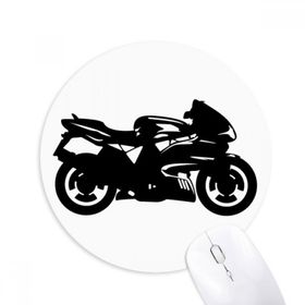 Dıythinker Motosiklet Mekanik Siyah İllüstrasyon Baskılı Yuvarlak Kaymaz Kauçuk Mouse Pad