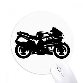 Dıythinker Motosiklet Mekanik Siyah İllüstrasyon Baskılı Yuvarlak Kaymaz Kauçuk Mouse Pad